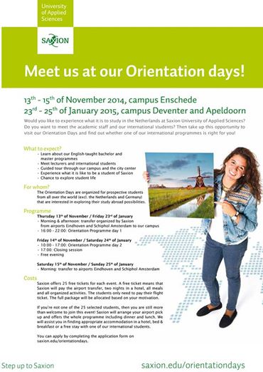 Saxion University организира дни на отворените врати!